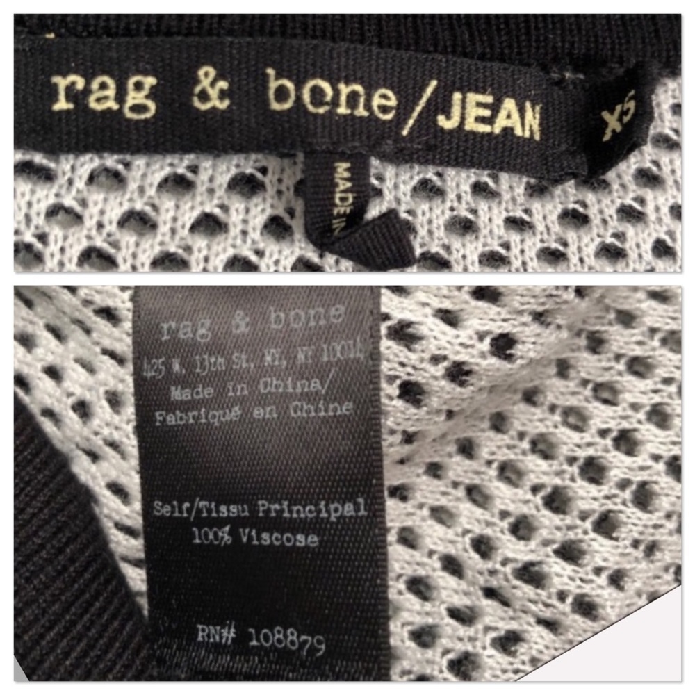 Rag and Bone black and white open knit raglan sleeve sweater xs - Picture 5 of 9